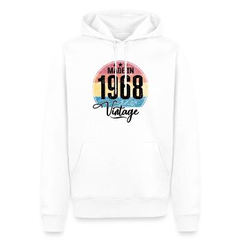 Millésime Fabriqué en 1968 Année de naissance 1968 Anniversaire - Sweat à capuche Premium bio Homme - blanc - Devant - Nico (187cm)