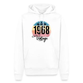 Vintage Fabriqué en 1968 Année de naissance 1968 Anniversaire - Sweat à capuche Premium bio Homme - blanc - Devant - Nico (187cm)