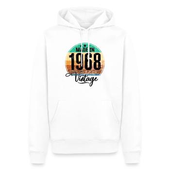 Millésime Fabriqué en 1968 Année de naissance 1968 Anniversaire - Sweat à capuche Premium bio Homme - blanc - Devant - Nico (187cm)