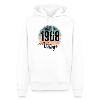 Vintage Fabriqué en 1968 Année de naissance 1968 Anniversaire - Sweat à capuche Premium bio Homme - blanc - Devant - Nico (187cm)