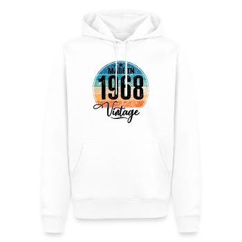 Millésime Fabriqué en 1968 Année de naissance 1968 Anniversaire - Sweat à capuche Premium bio Homme - blanc - Devant - Nico (187cm)