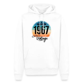 Millésime fabriqué en 1967 Année de naissance 1967 Anniversaire - Sweat à capuche Premium bio Homme - blanc - Devant - Nico (187cm)