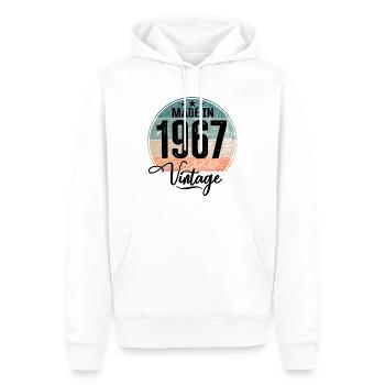 Millésime fabriqué en 1967 Année de naissance 1967 Anniversaire - Sweat à capuche Premium bio Homme - blanc - Devant - Nico (187cm)