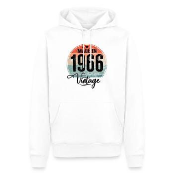 Vintage Fabriqué en 1966 Année de naissance 1966 Anniversaire - Sweat à capuche Premium bio Homme - blanc - Devant - Nico (187cm)