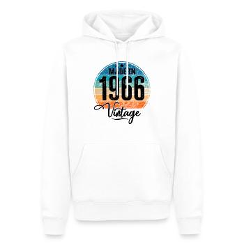 Vintage Fabriqué en 1966 Année de naissance 1966 Anniversaire - Sweat à capuche Premium bio Homme - blanc - Devant - Nico (187cm)