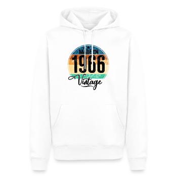 Vintage Fabriqué en 1966 Année de naissance 1966 Anniversaire - Sweat à capuche Premium bio Homme - blanc - Devant - Nico (187cm)
