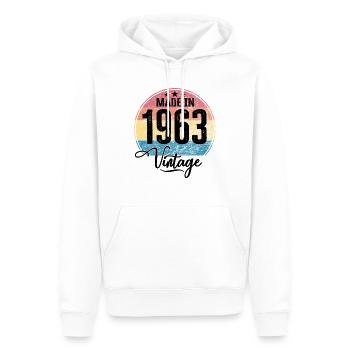 Vintage Made in 1963 Geburtsjahr 1963 Geburtstag - Männer Premium Bio Hoodie - Weiß - Vorne - Nico (187cm)