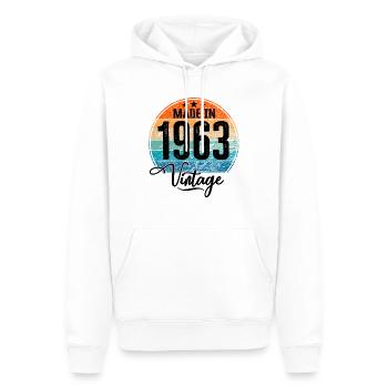 Vintage Made in 1963 Geburtsjahr 1963 Geburtstag - Männer Premium Bio Hoodie - Weiß - Vorne - Nico (187cm)