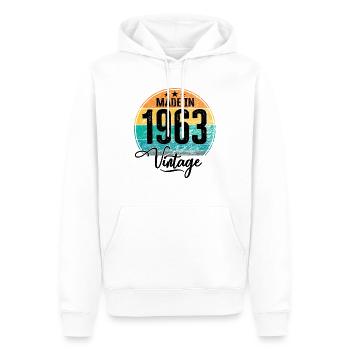 Vintage Made in 1963 Geburtsjahr 1963 Geburtstag - Männer Premium Bio Hoodie - Weiß - Vorne - Nico (187cm)