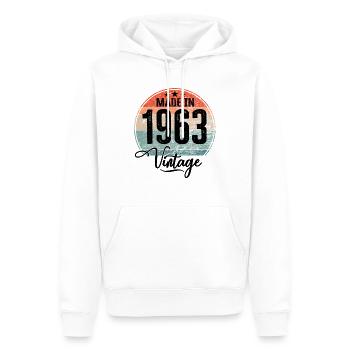 Vintage Made in 1963 Geburtsjahr 1963 Geburtstag - Männer Premium Bio Hoodie - Weiß - Vorne - Nico (187cm)
