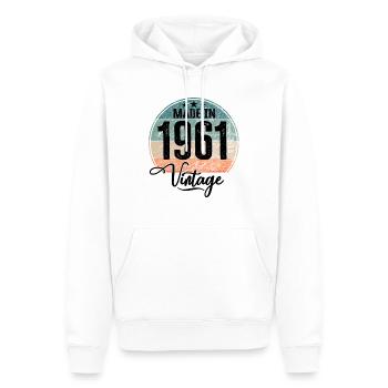 Vintage Made in 1961 Year of birth 1961 Birthday - Men’s Premium Organic Hoodie - white - Front - Nico (187cm)