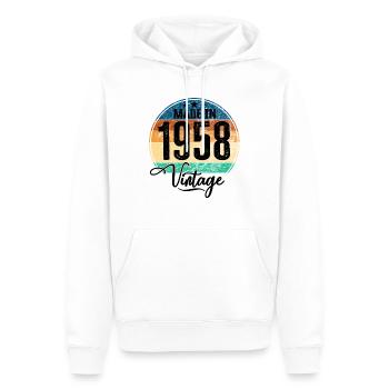 Vintage Made in 1958 Geburtsjahr 1958 Geburtstag - Männer Premium Bio Hoodie - Weiß - Vorne - Nico (187cm)