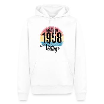 Vintage Made in 1958 Geburtsjahr 1958 Geburtstag - Männer Premium Bio Hoodie - Weiß - Vorne - Nico (187cm)
