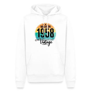 Vintage Made in 1958 Geburtsjahr 1958 Geburtstag - Männer Premium Bio Hoodie - Weiß - Vorne - Nico (187cm)