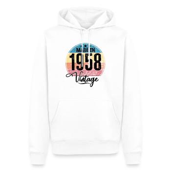 Vintage Made in 1958 Geburtsjahr 1958 Geburtstag - Männer Premium Bio Hoodie - Weiß - Vorne - Nico (187cm)