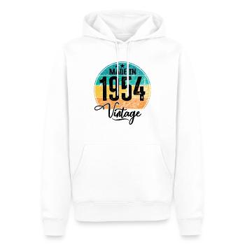Millésime fabriqué en 1954 Année de naissance 1954 Anniversaire - Sweat à capuche Premium bio Homme - blanc - Devant - Nico (187cm)
