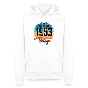 Vintage Made in 1953 Year of birth 1953 Birthday - Men’s Premium Organic Hoodie - white - Front - Nico (187cm)