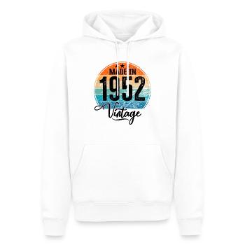 Vintage Made in 1952 Geburtsjahr 1952 Geburtstag - Männer Premium Bio Hoodie - Weiß - Vorne - Nico (187cm)