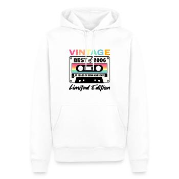 Best of 2006 - 18th Anniversary Limited Edition - Sweat à capuche Premium bio Homme - blanc - Devant - Nico (187cm)
