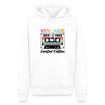 Best of 2000 - zum 24. Geburtstag Limited Edition - Männer Premium Bio Hoodie - Weiß - Vorne - Nico (187cm)