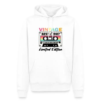 Best of 1987 - 37e anniversaire édition limitée - Sweat à capuche Premium bio Homme - blanc - Devant - Nico (187cm)