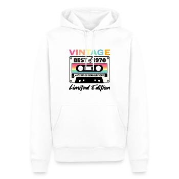 Best of 1978 - 46th Birthday Limited Edition - Sweat à capuche Premium bio Homme - blanc - Devant - Nico (187cm)