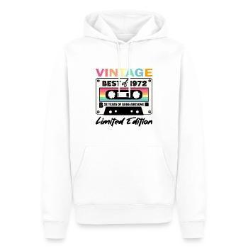 Best of 1972 - 52nd Birthday Limited Edition - Sweat à capuche Premium bio Homme - blanc - Devant - Nico (187cm)