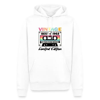 Best of 1962 - 62nd Birthday Limited Edition - Sweat à capuche Premium bio Homme - blanc - Devant - Nico (187cm)