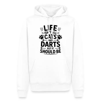 Fléchettes Dire Chats Fléchettes Drôles Fléchettes Cadeau - Sweat à capuche Premium bio Homme - blanc - Devant - Nico (187cm)