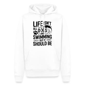 Natation Dire Chiens Drôle Natation Cadeau - Sweat à capuche Premium bio Homme - blanc - Devant - Nico (187cm)