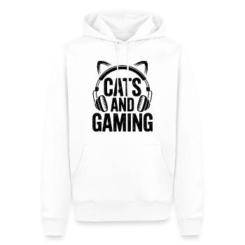 Gamer Spruch Gamerin Katzen Lustig Gaming Geschenk - Männer Premium Bio Hoodie - Weiß - Vorne - Nico (187cm)