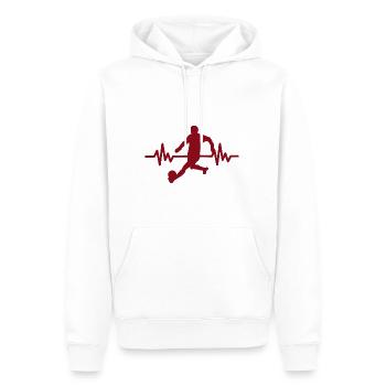 Herzschlag - Soccer / Sportverein Kicker Fußball - Männer Premium Bio Hoodie - Weiß - Vorne - Nico (187cm)