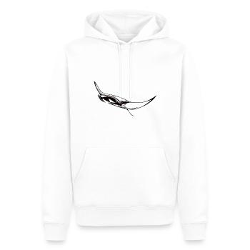 Eleganter schwimmender Mantarochen - Männer Premium Bio Hoodie - Weiß - Vorne - Nico (187cm)
