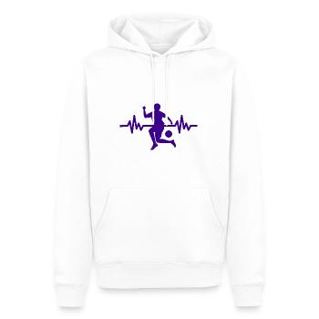 Herzschlag - Soccer / Sportverein Kicker Fußball - Männer Premium Bio Hoodie - Weiß - Vorne - Nico (187cm)