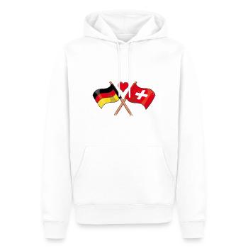 J’aime la Suisse Allemagne Flag Countries - Sweat à capuche Premium bio Homme - blanc - Devant - Nico (187cm)