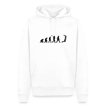 Évolution du basketball - Sweat à capuche Premium bio Homme - blanc - Devant - Nico (187cm)