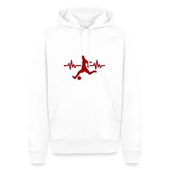Herzschlag - Soccer / Sportverein Kicker Fußball - Männer Premium Bio Hoodie - Weiß - Vorne - Nico (187cm)