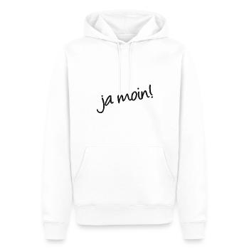 Ja Moin! - Guten Morgen - Nordsee - Ostsee - Anker - Männer Premium Bio Hoodie - Weiß - Vorne - Nico (187cm)