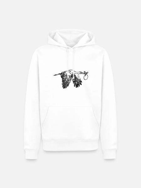 Flying Stork offspring Delivery - Men’s Premium Organic Hoodie - white