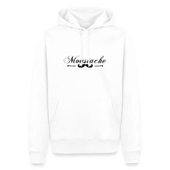 moustache, Idée cadeau d'élégance. - Sweat à capuche Premium bio Homme - blanc - Devant - Nico (187cm)