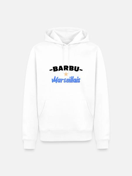 Barbu marseillais - Sweat à capuche Premium bio Homme - blanc