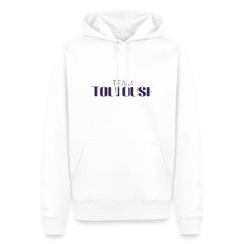 Team Chocolatine Toulouse Drôle - Sweat à capuche Premium bio Homme - blanc - Devant - Nico (187cm)