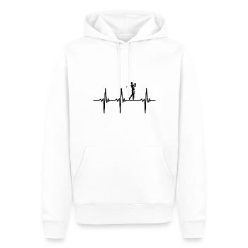 Battement de cœur pour le terrain de golf Sports Golfeurs - Sweat à capuche Premium bio Homme - blanc - Devant - Nico (187cm)