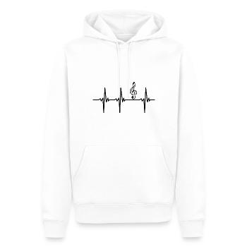 Herzschlag für Musik Tattoo Notenschlüssel - Männer Premium Bio Hoodie - Weiß - Vorne - Nico (187cm)