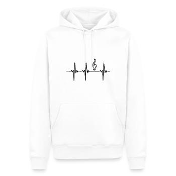Battement de coeur pour le tatouage de musique de clef - Sweat à capuche Premium bio Homme - blanc - Devant - Nico (187cm)
