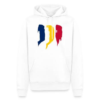 Chad - Men’s Premium Organic Hoodie - white - Front - Nico (187cm)