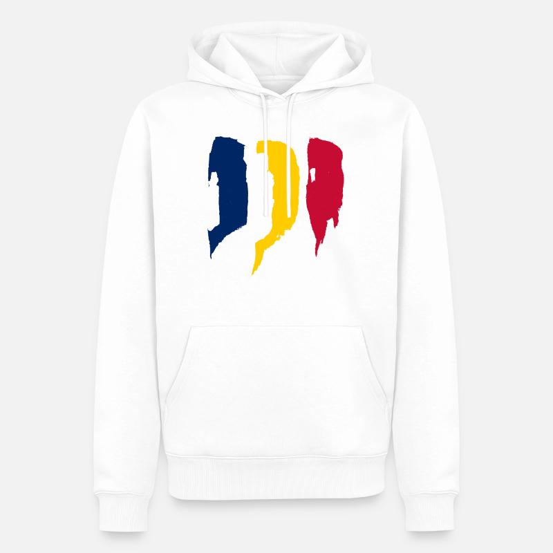 Tchad - Sweat à capuche Premium bio Homme - blanc