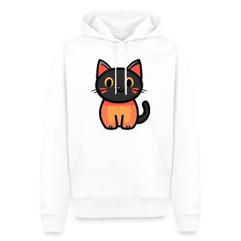 Chat Symbole d’Halloween Chat - Sweat à capuche Premium bio Homme - blanc - Devant - Nico (187cm)