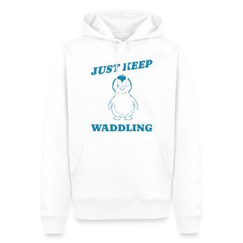 Continuez à vous dandiner Cadeau - Sweat à capuche Premium bio Homme - blanc - Devant - Nico (187cm)
