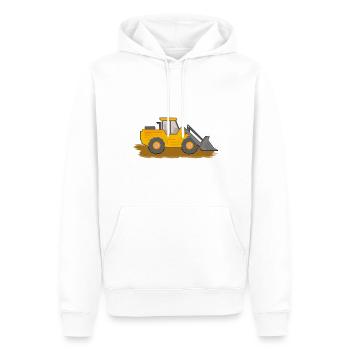 Excavatrice Chantier de construction Ouvrier de construction Construction Terre I Cadeau - Sweat à capuche Premium bio Homme - blanc - Devant - Nico (187cm)